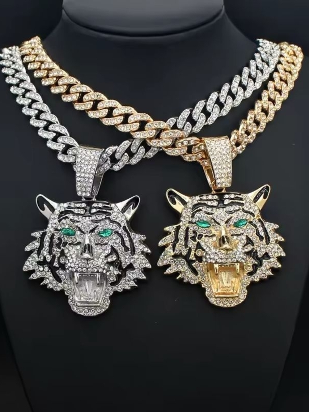 Statement Tiger Pendant (Pendant Only) – Rhinestone Gold - Picture 4 of 4